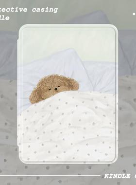 小狗睡觉适用于kindle保护壳kpw4软壳绿色清新防摔voyage1499硬壳
