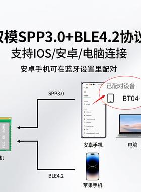 BT04-E蓝牙模组串口无线 线数据透传输双模SPP3.0+BLE4.2兼容HC05