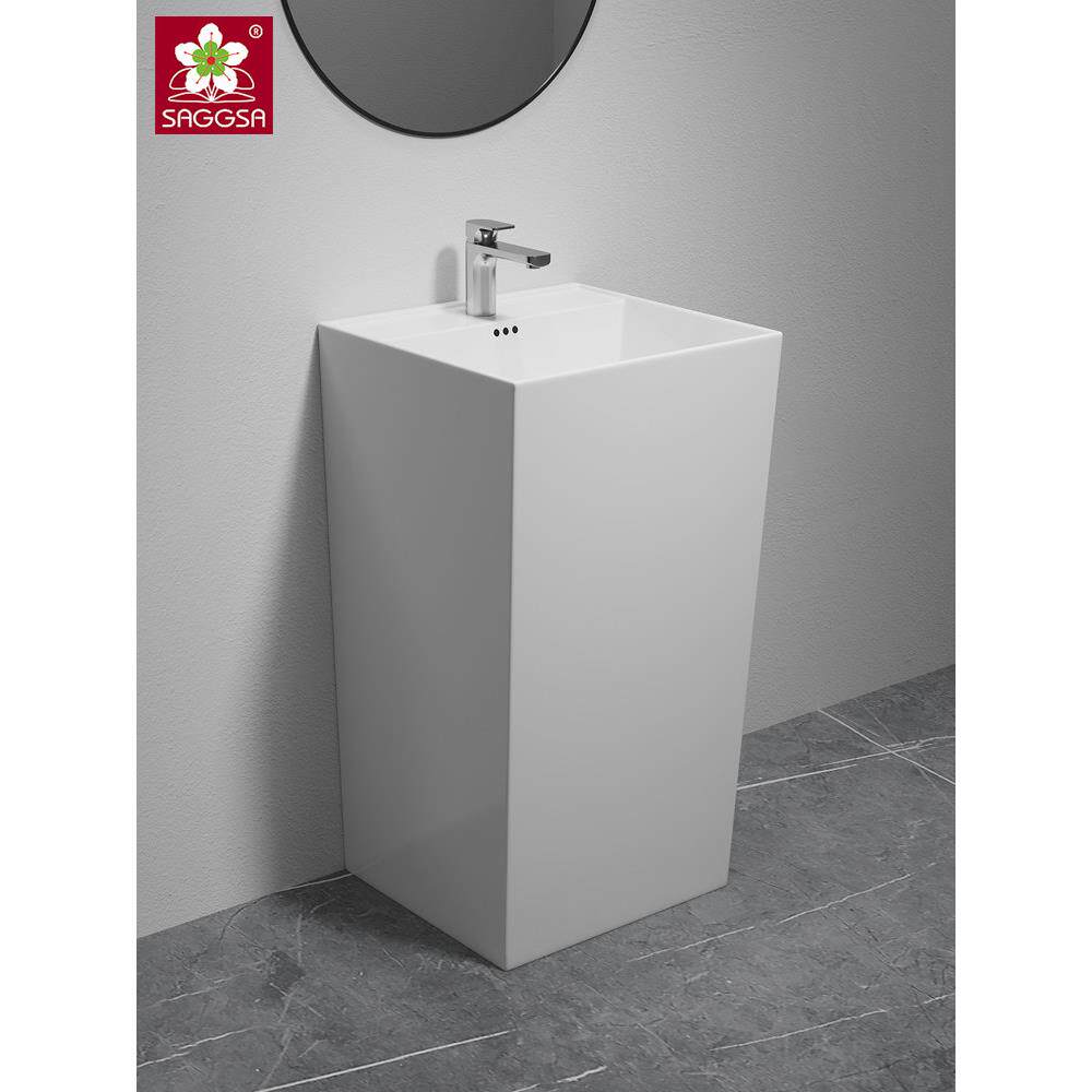 简约现代陶瓷立柱盆一体洗手盆小户型卫生间立柱式洗脸盆阳台柱盆