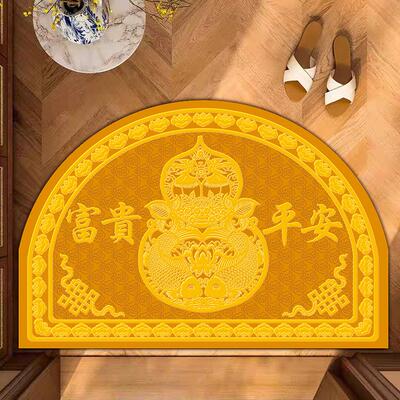 东户大门朝西入户风水地垫换鞋土黄色地毯葫芦五行金脚垫防滑加厚