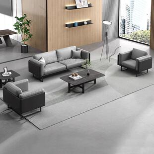 铁艺沙发简约现代工业风休闲 休息区贵宾接待皮艺三人沙发办公室