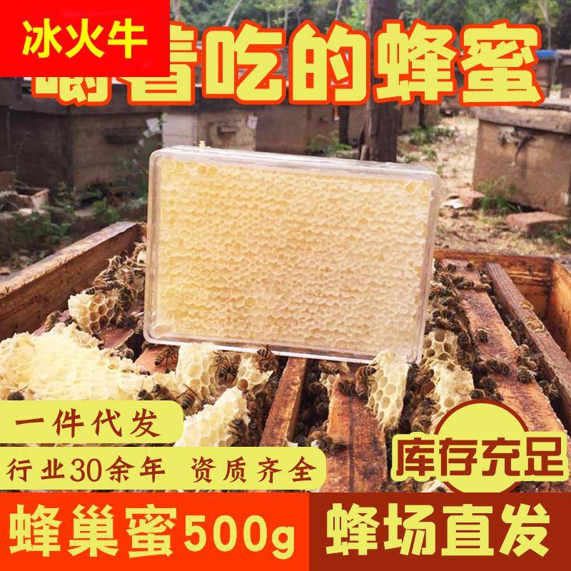 蜂巢蜜500g 蜂蜜农家蜂场自产蜂巢 蜂窝蜜 嚼着吃的蜂巢蜜