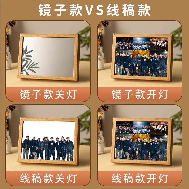 十个勤天镜子灯光画后陡门58号周边装饰画种地吧落日相框生日礼物
