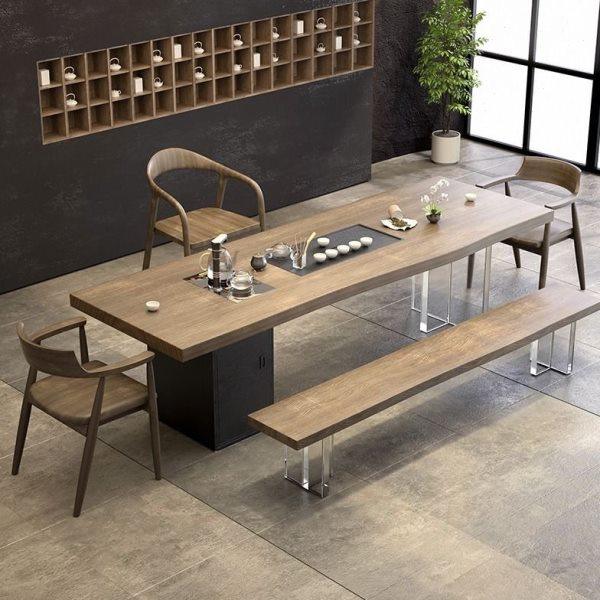 实木亚克力大板茶桌椅组合带柜子功夫茶盘茶台一体办公室客厅泡茶,住宅家具,家用茶台/茶桌,淘宝优惠券,粉丝福利购,淘宝优惠卷