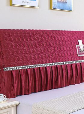 全包床头罩实木床头套罩2020新款红色简约可拆洗防尘防撞保护套子