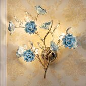 欧式 轻奢电视背景墙客厅卧室床头水晶陶瓷花壁灯楼道过道镜前灯