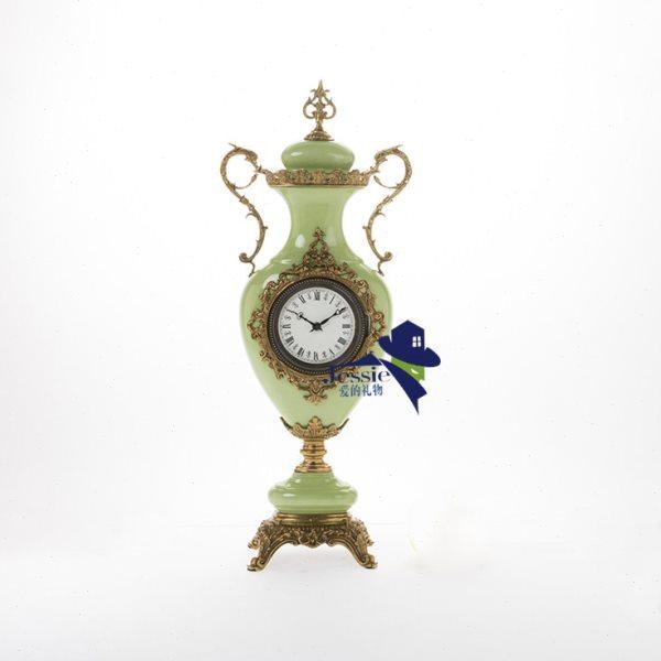 狮落皇庭高端艺术精品陶瓷做旧铜雕新款座钟家装摆件包邮,家居饰品,座钟,淘宝优惠券,粉丝福利购,淘宝优惠卷