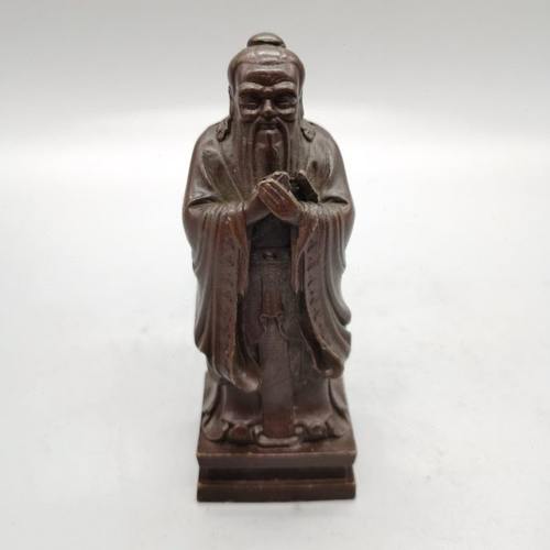 包邮纯铜仿古紫铜孔子像摆件家居工艺品