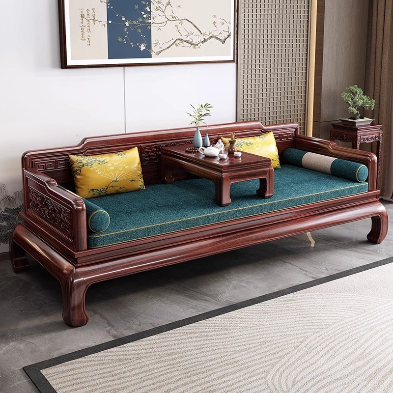 新中式乌金木实木罗汉床两用高端罗H汉榻轻奢禅意炕几明式组合