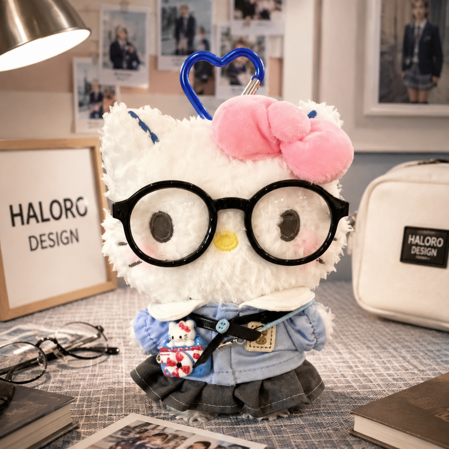 正版HelloKitty毛绒包挂件可爱卡通KT猫公仔钥匙扣学院风女生礼物