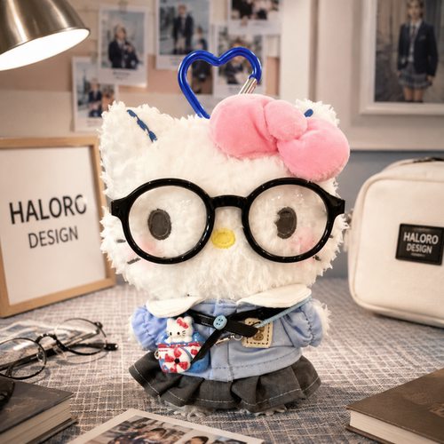 正版HelloKitty毛绒包挂件可爱卡通KT猫公仔钥匙扣学院风女生礼物