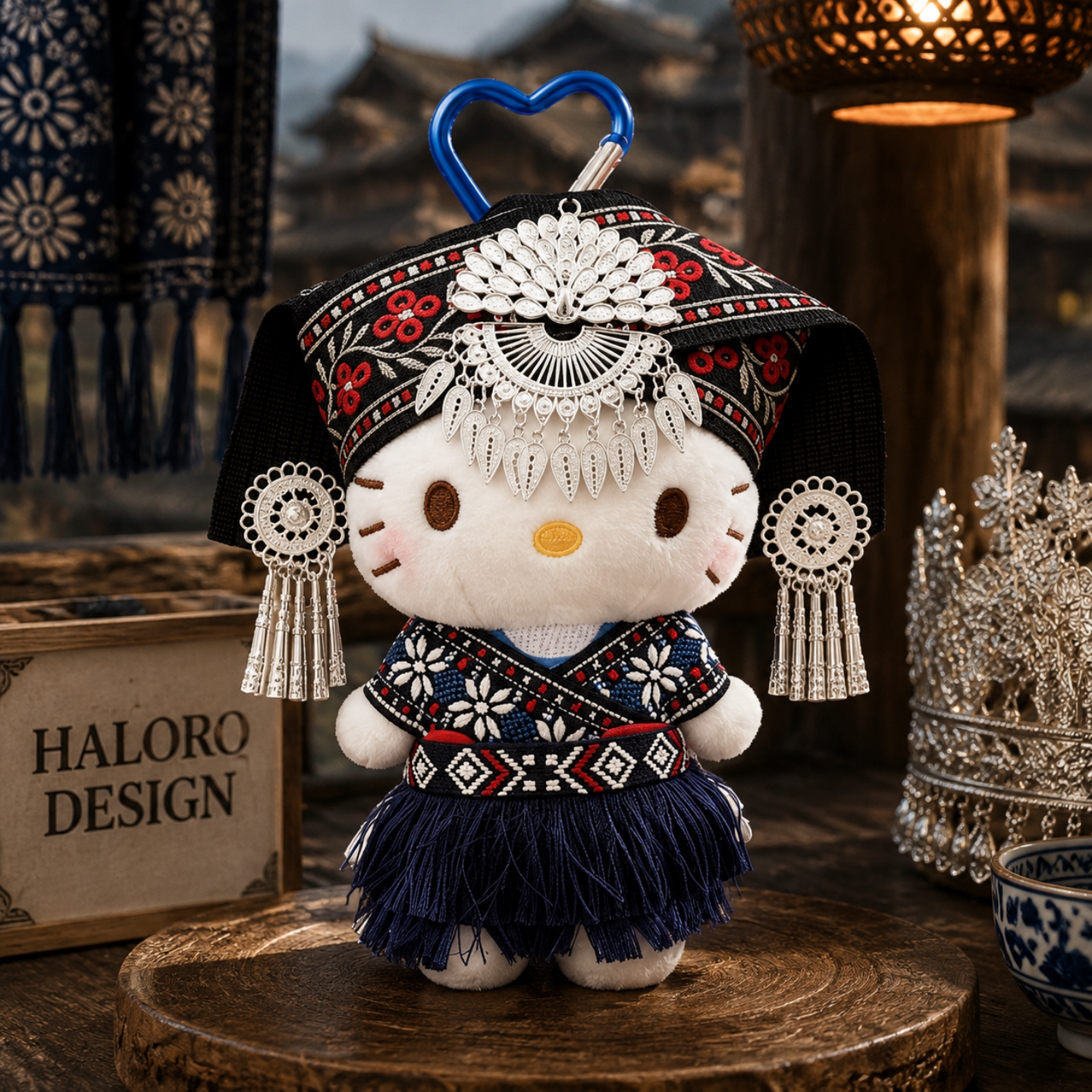 正版苗族HelloKitty包挂件民族风服饰刺绣流苏背包挂饰文创伴手礼