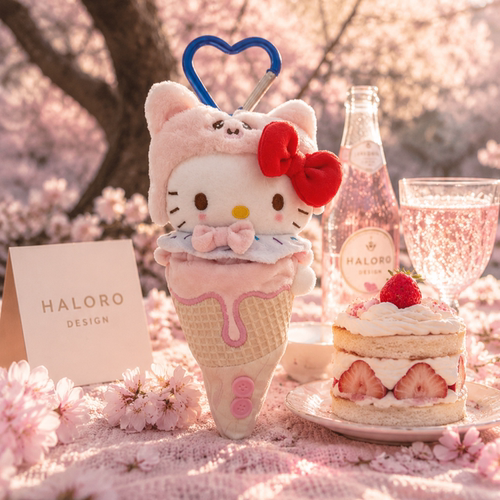 正版HelloKitty包挂件可爱冰淇淋毛绒少女心钥匙扣挂饰生日礼物