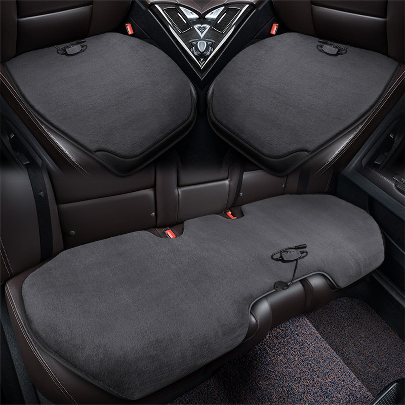 汽车座椅加热垫电加热12v坐垫冬季短毛绒单座单片车载保暖电褥子