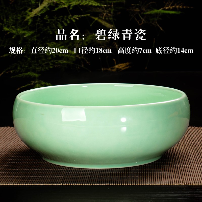 白色大号水仙花盆陶瓷无孔 睡莲碗莲铜钱草花盆多肉植物阳台