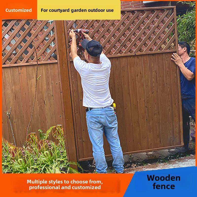 防腐木栅栏室外庭院花园护栏室外阳台格栅隔断栅栏实木栏杆