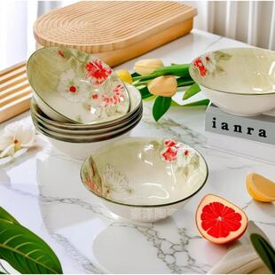 花开富贵6英寸斗碗家用创意吃饭碗釉下彩大号碗