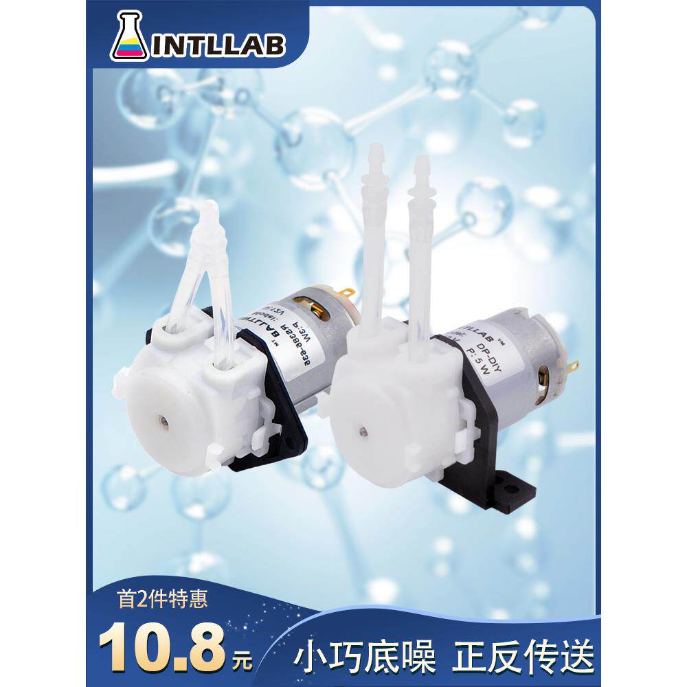 INTLLAB 蠕动泵 微型水泵 家用小型静音 自吸泵 直流抽水泵 12V