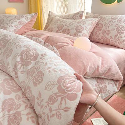 冬季加绒牛奶绒被套180cmx220cm定制定做任意尺寸180x200被罩冬天