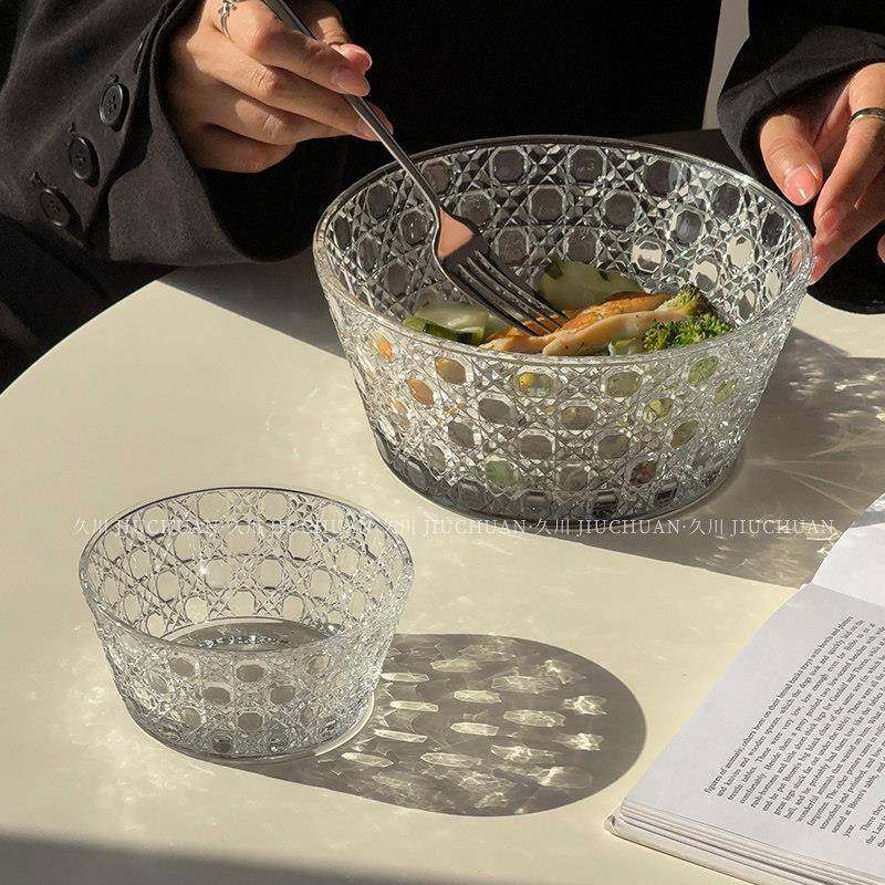 透明浮雕玻璃碗沙拉碗蔬菜水果酸奶碗凉拌菜碗高颜值精致家用碗具,餐饮具,碗,淘宝优惠券,粉丝福利购,淘宝优惠卷