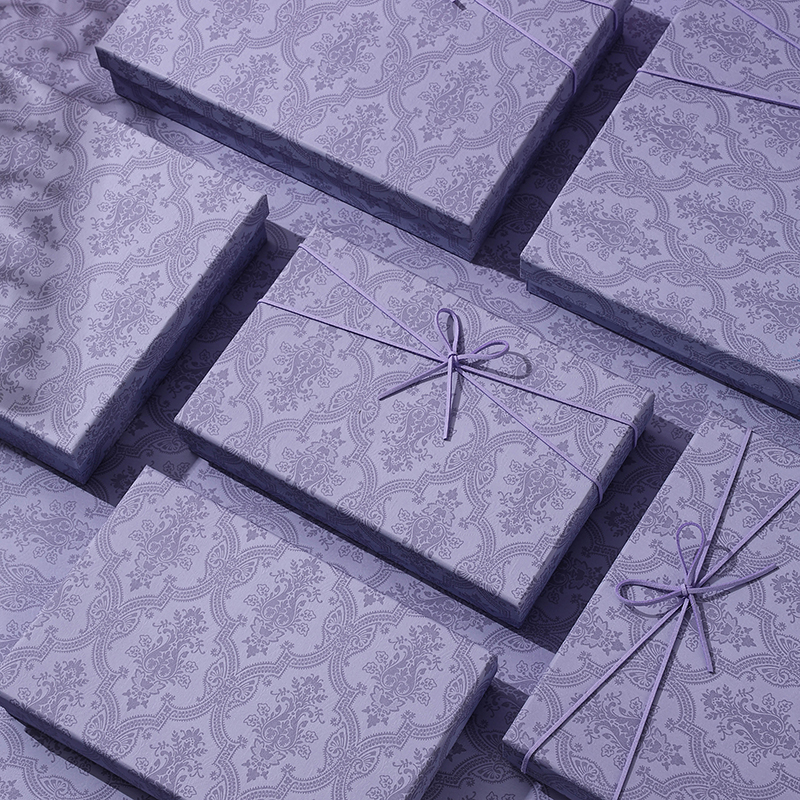 浪漫紫色礼盒空盒情人节520礼物盒T恤礼物盒衬衫睡衣围巾包装盒子
