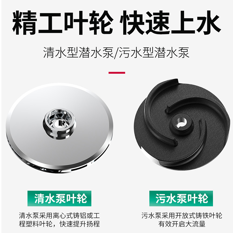 名磊烤漆潜水泵220V小型水井抽水机吸水高扬程家用农用灌溉污水泵