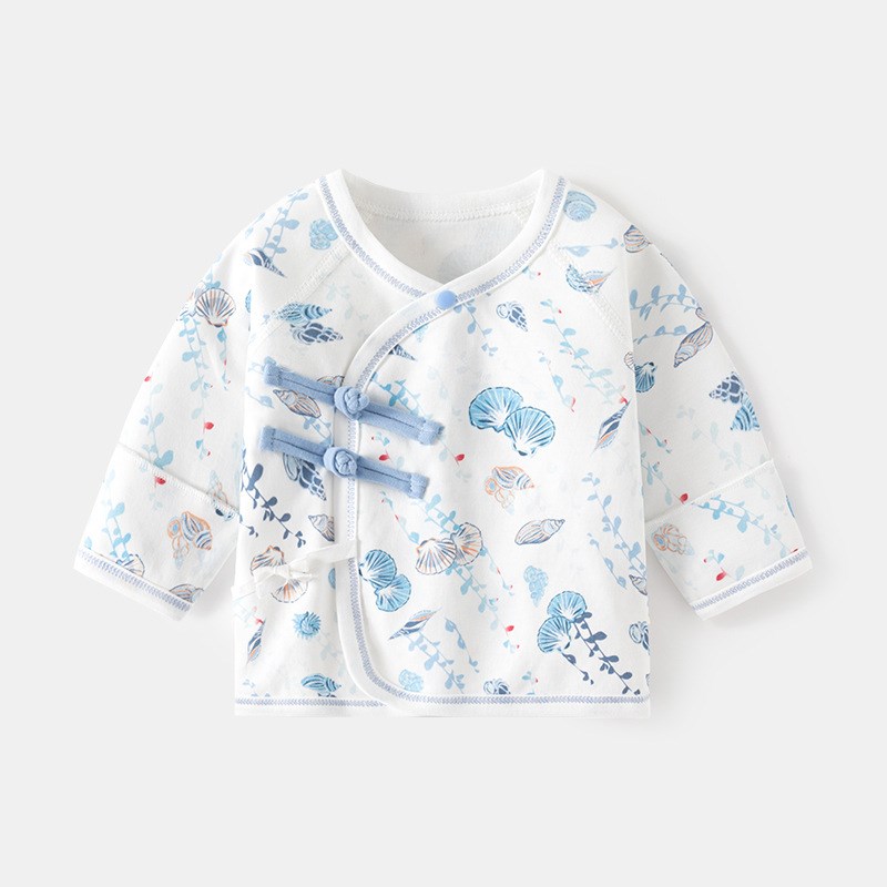 0-3月新生婴儿纯棉半背衣A类初生男女宝宝内衣汉服幼儿国风上衣春