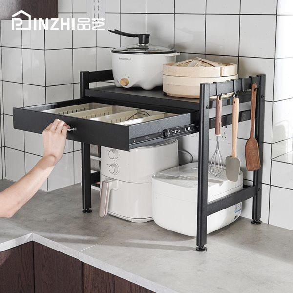 品芝带抽屉微波炉架厨房台面烤箱抽拉式收纳架子多功能电器置物架,厨房/烹饪用具,微波炉置物架,淘宝优惠券,粉丝福利购,淘宝优惠卷