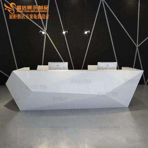 吧台定制定做办公桌前台美容院白色烤漆收银台吧台接待台异形前台