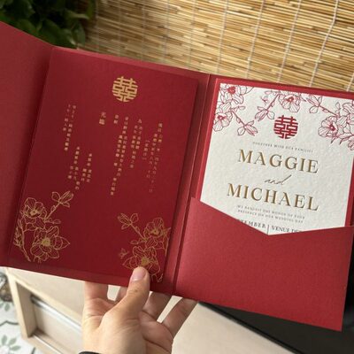 letterpress凸版高端喜帖港式结婚礼请柬烫金喜帖请帖定做印刷