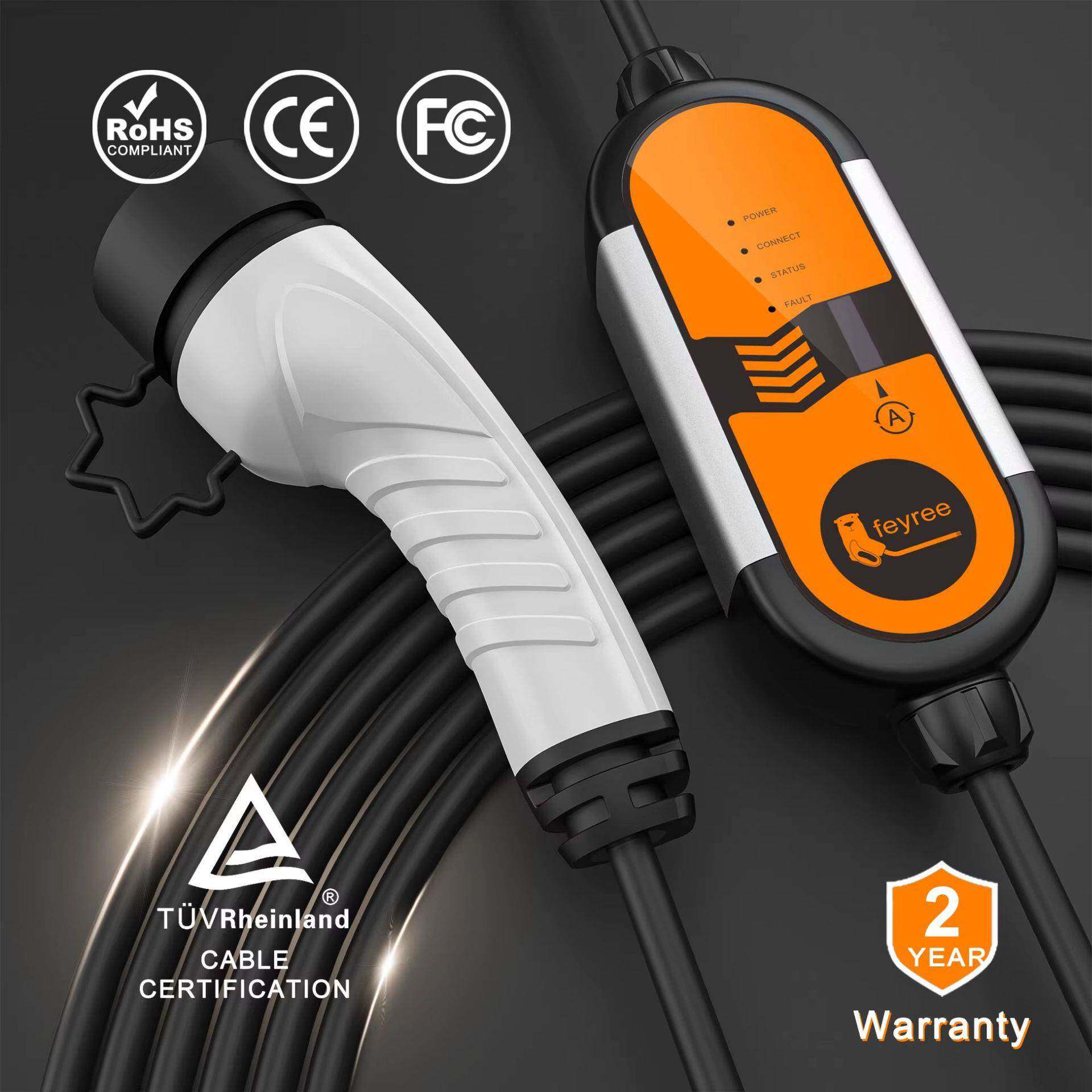 新能源电动车便携式充电随车充电器3.5KW电流调节充电桩