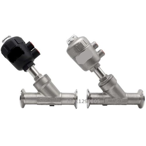 304不锈钢快装卡箍气动角座阀y型蒸汽高温快接卡盘卫生角座阀dn25