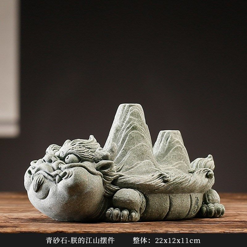 创意鱼缸装饰造景沉水瑞兽霸下新中式青砂石家居茶桌麒麟茶宠摆件,餐饮具,餐垫,淘宝优惠券,粉丝福利购,淘宝优惠卷