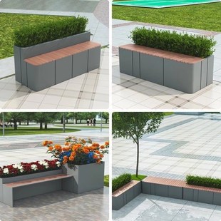 户外不锈钢铁艺花盆酒吧餐厅露台阳台花箱造景组合镀锌钢庭院花池