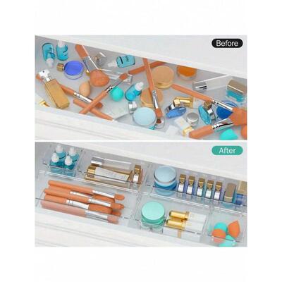 Makeup Organizers Display 透明塑料抽屉收纳盒套装尺寸多功能