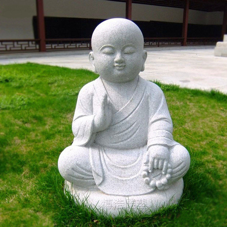 石雕花岗岩三不小和尚仿