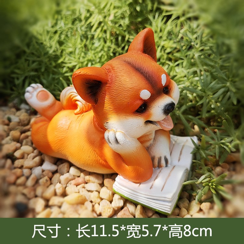 可爱柴犬狗狗摆件装饰品花园庭院客厅阳台创意摆设微景观造景摆件