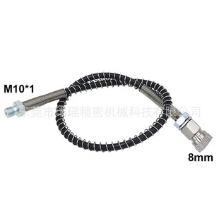 跨境M10 9000psi 1螺纹100cm全弹簧高压管8mm母头过气管软管64mpa