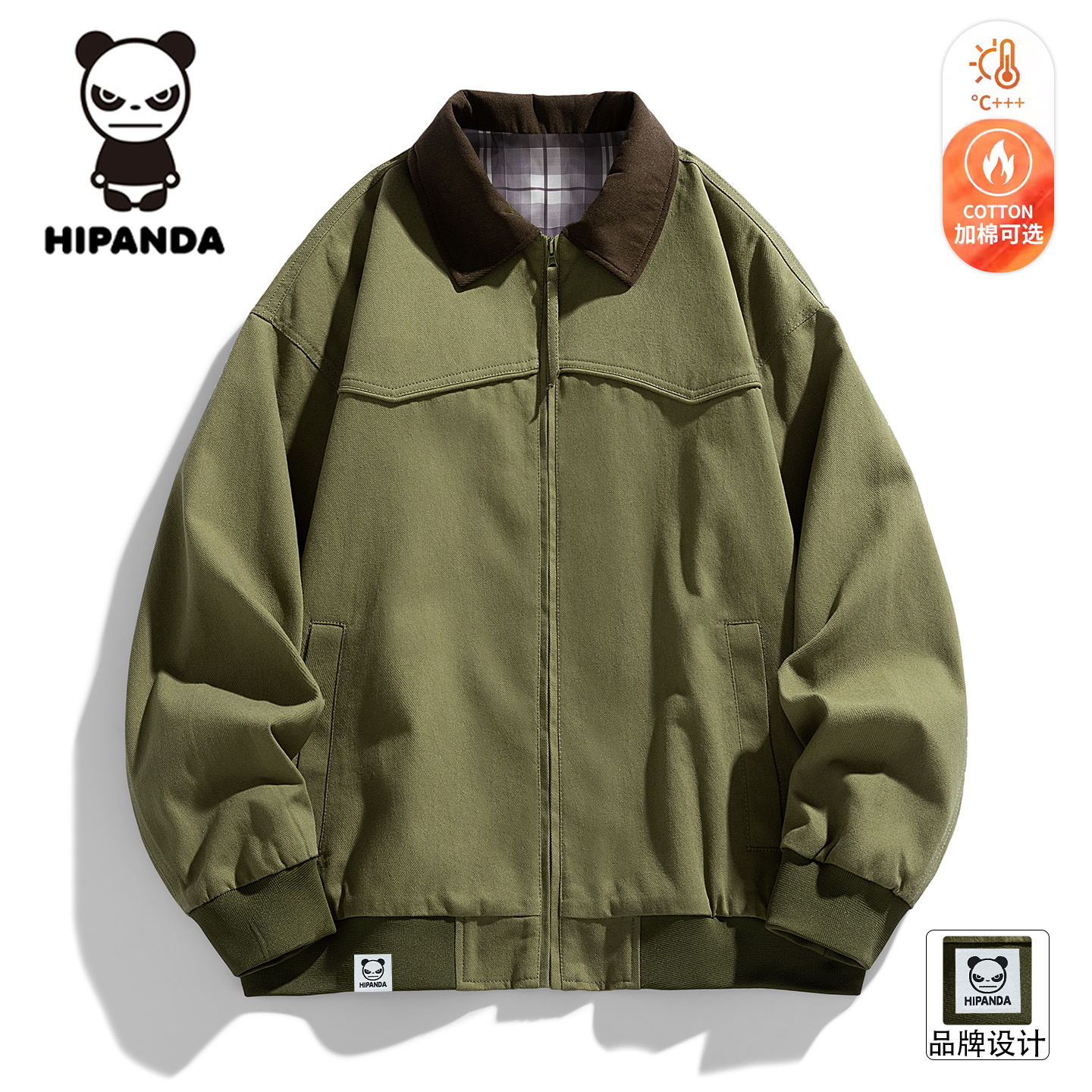 HIPANDA翻领加棉休闲外套