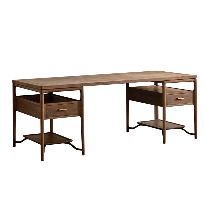 新中式实木书桌家用榆木书法桌书画桌办公桌画案电脑桌椅组合