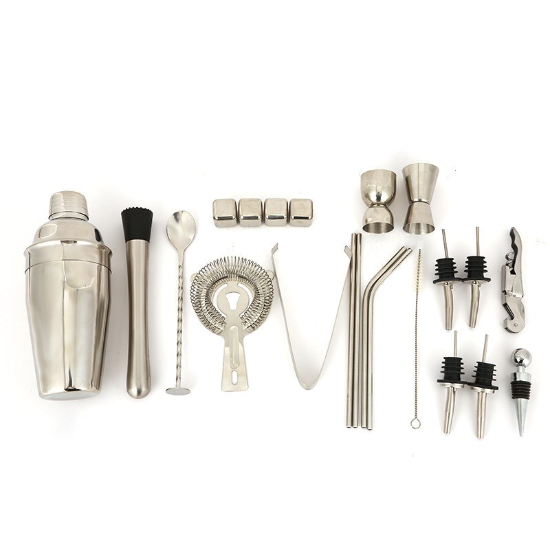 不锈钢多功能性雪克杯调酒套装酒吧KTV调酒器13件套装