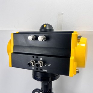 气动四氟对夹软密封蝶阀耐腐蚀球墨铸铁蝶阀AT执行器D671F 16Q