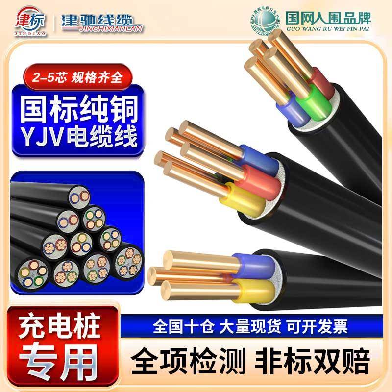 国标YJV电缆线2 3 4 5芯1.5 2.5 4 6平方铜线充电桩电线铜芯电缆