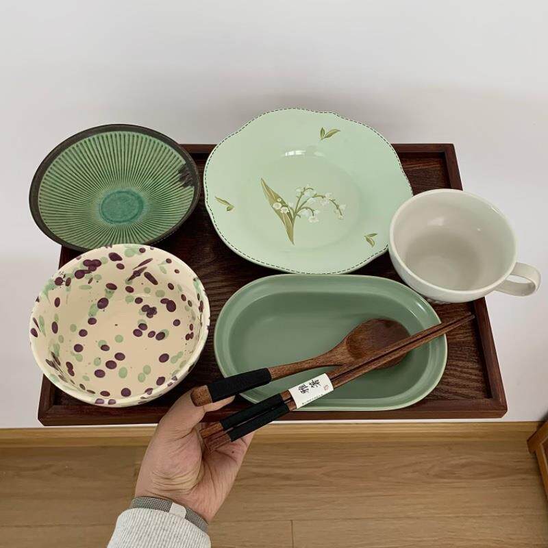 漫生活老板娘绿韵雅集一人食月子餐休闲餐简餐复古送礼碗盘碗碟