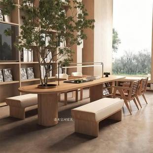 售楼处阅读区书桌架空层桌椅接待会议长桌大堂图书馆自习休闲书桌