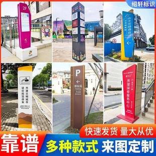 户外导向牌定制精神堡垒停车场指示牌景区商场立牌不锈钢导视牌