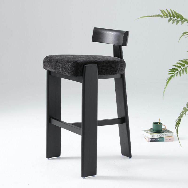 意式实木吧台椅家用中古风酒店咖啡厅高脚椅子北欧岛台酒柜高吧凳