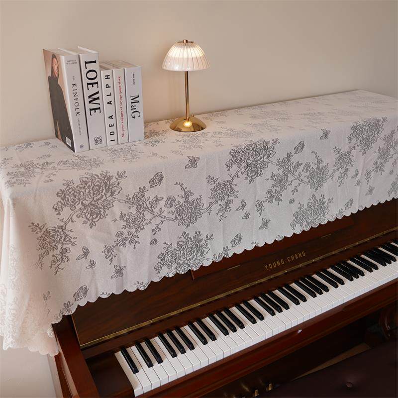 通用钢琴盖布蕾丝钢琴罩半罩清新防尘罩现代简约电子钢琴盖巾布