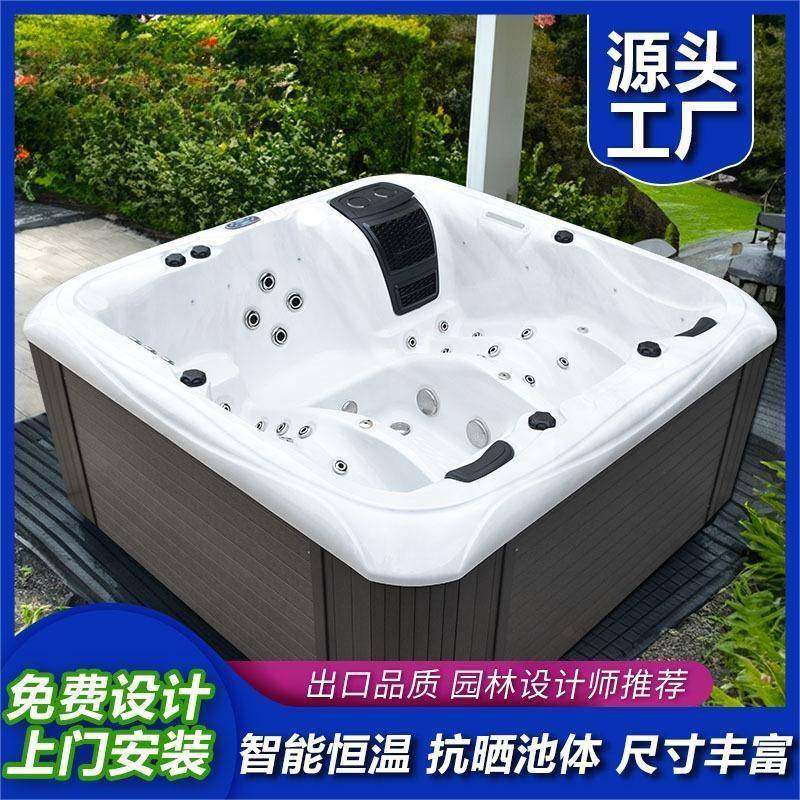 户外智能冲浪按摩浴缸别墅加热恒温酒店温泉民宿多人spa水疗泡池