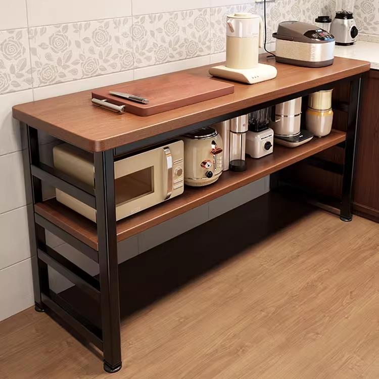 厨房多功能置物架落地切菜桌子工作台微波炉锅具收纳层架窄边柜淘